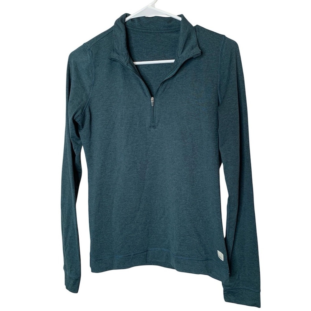 Vuori Halo Essential Half Zip Dreamknit Pullover Sweater Black Mock Neck VW284 M